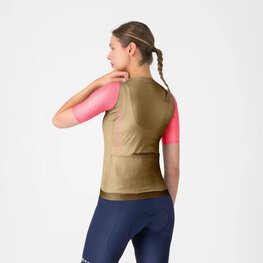 CASTELLI Cyklistický dres s krátkým rukávem - CORRETTO W - zlatá/růžová