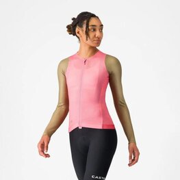 CASTELLI Cyklistický dres s dlouhým rukávem letní - CORRETTO W LONG - růžová