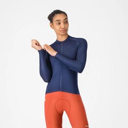 CASTELLI Cyklistický dres s dlouhým rukávem letní - ESPRESSO 2 W - modrá