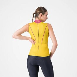 CASTELLI Cyklistický dres bez rukávů - ANIMA FLOW - žlutá