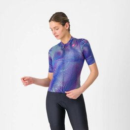 CASTELLI Cyklistický dres s krátkým rukávem - COSMIC VORTEX - fialová