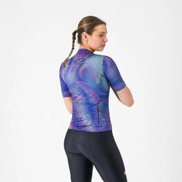 CASTELLI Cyklistický dres s krátkým rukávem - COSMIC VORTEX - fialová