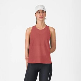CASTELLI Cyklistické triko bez rukávů - COMFORT TRAVEL - červená