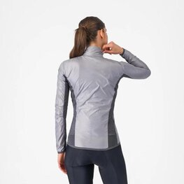 CASTELLI Cyklistická větruodolná bunda - ARIA SHELL 2 W - stříbrná