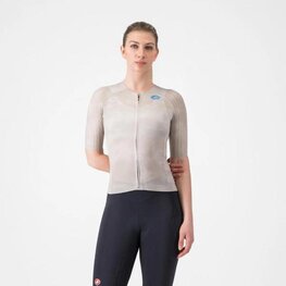 CASTELLI Cyklistický dres s krátkým rukávem - RACE 8S W - béžová