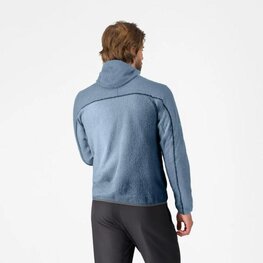 CASTELLI Cyklistická zateplená bunda - ALPHA FLEECE - modrá