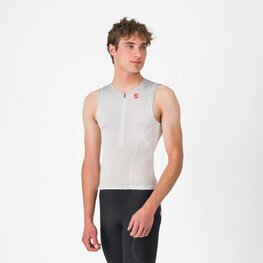 CASTELLI Cyklistický dres bez rukávů - FREE SPEED 3 TOP - bílá