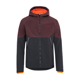 VAUDE Cyklistická větruodolná bunda - QIMSA SOFTSHELL - bordó/černá
