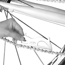 SUPER B měřítko - CHAIN CHECKER/HOOK TB-3326 - stříbrná