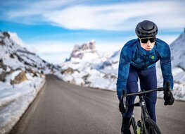 ALÉ Cyklistické kalhoty dlouhé s laclem - WINTER SOLID - modrá