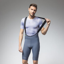 ALÉ Cyklistické kalhoty krátké s laclem - MAGIC COLOUR PR-E - šedá