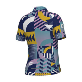 ALÉ Cyklistický dres s krátkým rukávem - KID GAMES - růžová/tyrkysová/žlutá