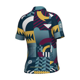 ALÉ Cyklistický dres s krátkým rukávem - KID GAMES - fialová/tyrkysová/žlutá