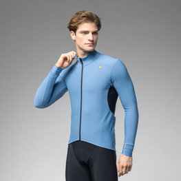 ALÉ Cyklistický dres s dlouhým rukávem zimní - KLIMATIK K-IDRO - světle modrá