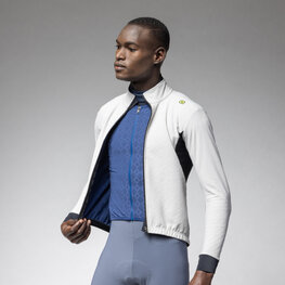 ALÉ Cyklistická zateplená bunda - KLIMATIK K-DOUBLE - bílá