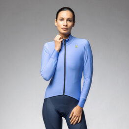 ALÉ Cyklistický dres s dlouhým rukávem zimní - KLIMATIK K-IDRO - světle modrá