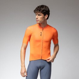 ALÉ Cyklistický dres s krátkým rukávem - COLOR BLOCK PRAGMA - oranžová