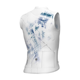 ALÉ Cyklistický dres bez rukávů - MIRROR PR-E - bílá/modrá