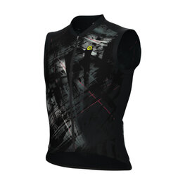 ALÉ Cyklistický dres bez rukávů - MIRROR PR-E - černá/šedá