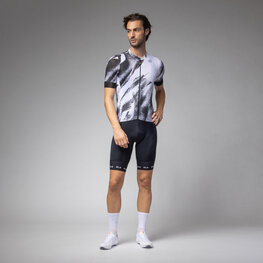 ALÉ Cyklistický dres s krátkým rukávem - TRACE PRAGMA - bílá/černá