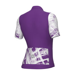 ALÉ Cyklistický dres s krátkým rukávem - PALM PR-E - cyklámenová/bílá