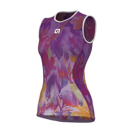 ALÉ Cyklistické triko bez rukávů - LILIUM INTIMO - fialová/červená/oranžová