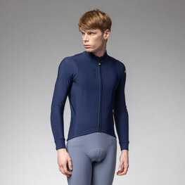 ALÉ Cyklistický dres s dlouhým rukávem zimní - PRAGMA FONDO 3.0 - modrá