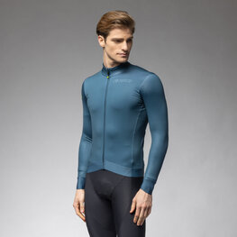 ALÉ Cyklistický dres s dlouhým rukávem zimní - PR-E FOLLOW ME 2.0 - modrá