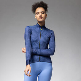 ALÉ Cyklistický dres s dlouhým rukávem letní - PRAGMA SCHEMA - modrá