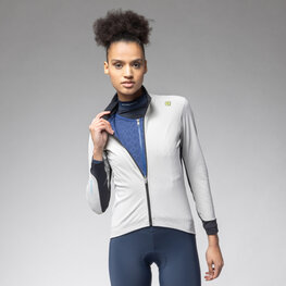 ALÉ Cyklistická větruodolná bunda - KLIMATIK K-DOUBLE - bílá