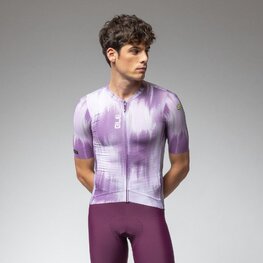 ALÉ Cyklistický dres s krátkým rukávem - PR-E ARGON - bílá/fialová
