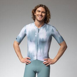 ALÉ Cyklistický dres s krátkým rukávem - PR-E ARGON - bílá/modrá