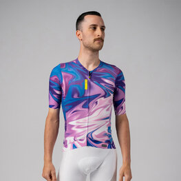 ALÉ Cyklistický dres s krátkým rukávem - SMOOTHIE - modrá/fialová