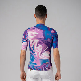 ALÉ Cyklistický dres s krátkým rukávem - SMOOTHIE - modrá/fialová