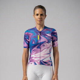 ALÉ Cyklistický dres s krátkým rukávem - SMOOTHIE - fialová/modrá