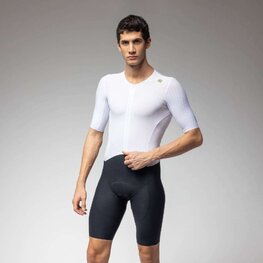 ALÉ Cyklistická kombinéza - R-EV1 EAGLE - bílá/černá