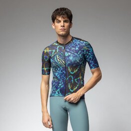 ALÉ Cyklistický dres s krátkým rukávem - PRAGMA CARAIBI - černá/vícebarevná