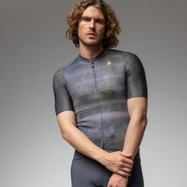 ALÉ Cyklistický dres s krátkým rukávem - OFF ROAD - GRAVEL TRACCIA - černá/žlutá/fialová