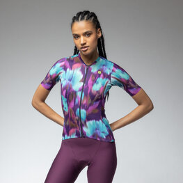 ALÉ Cyklistický dres s krátkým rukávem - JARDIN 2.0 PR-E - fialová/modrá