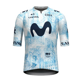 GOBIK Cyklistický dres s krátkým rukávem - INFINITY MOVISTAR TEAM 24 - světle modrá/bílá