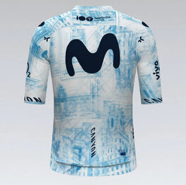 GOBIK Cyklistický dres s krátkým rukávem - INFINITY MOVISTAR TEAM 24 - světle modrá/bílá