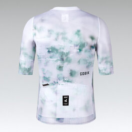 GOBIK Cyklistický dres s krátkým rukávem - ATTITUDE 2.0 - bílá/zelená