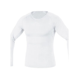 GORE Cyklistické triko s dlouhým rukávem - BASE LAYER - bílá