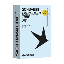 SCHWALBE duše - SV15-EL (23/28-622/630) 28x0.90–1.10 SV 80mm - černá