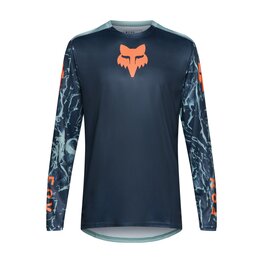 FOX Cyklistický dres s dlouhým rukávem letní - RANGER IMAGE PRINT LS - modrá/světle modrá