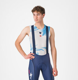 CASTELLI Cyklistické tílko - PRO MESH QUICK STEP 2025 - bílá/modrá