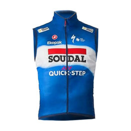 CASTELLI Cyklistická vesta - SOUDAL QUICK-STEP 2024 PRO LIGHT WIND - modrá/bílá/červená