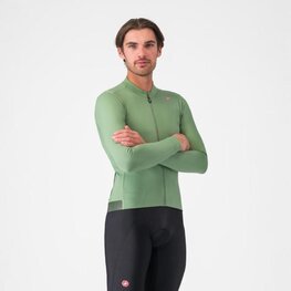CASTELLI Cyklistický dres s dlouhým rukávem zimní - ESPRESSO THERMAL - světle zelená