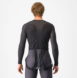 CASTELLI Cyklistické triko s dlouhým rukávem - MERINO - šedá