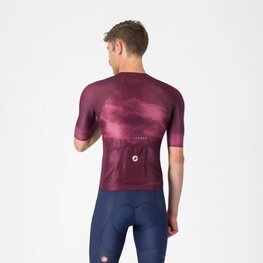 CASTELLI Cyklistický dres s krátkým rukávem - CLIMBER'S A/C - bordó